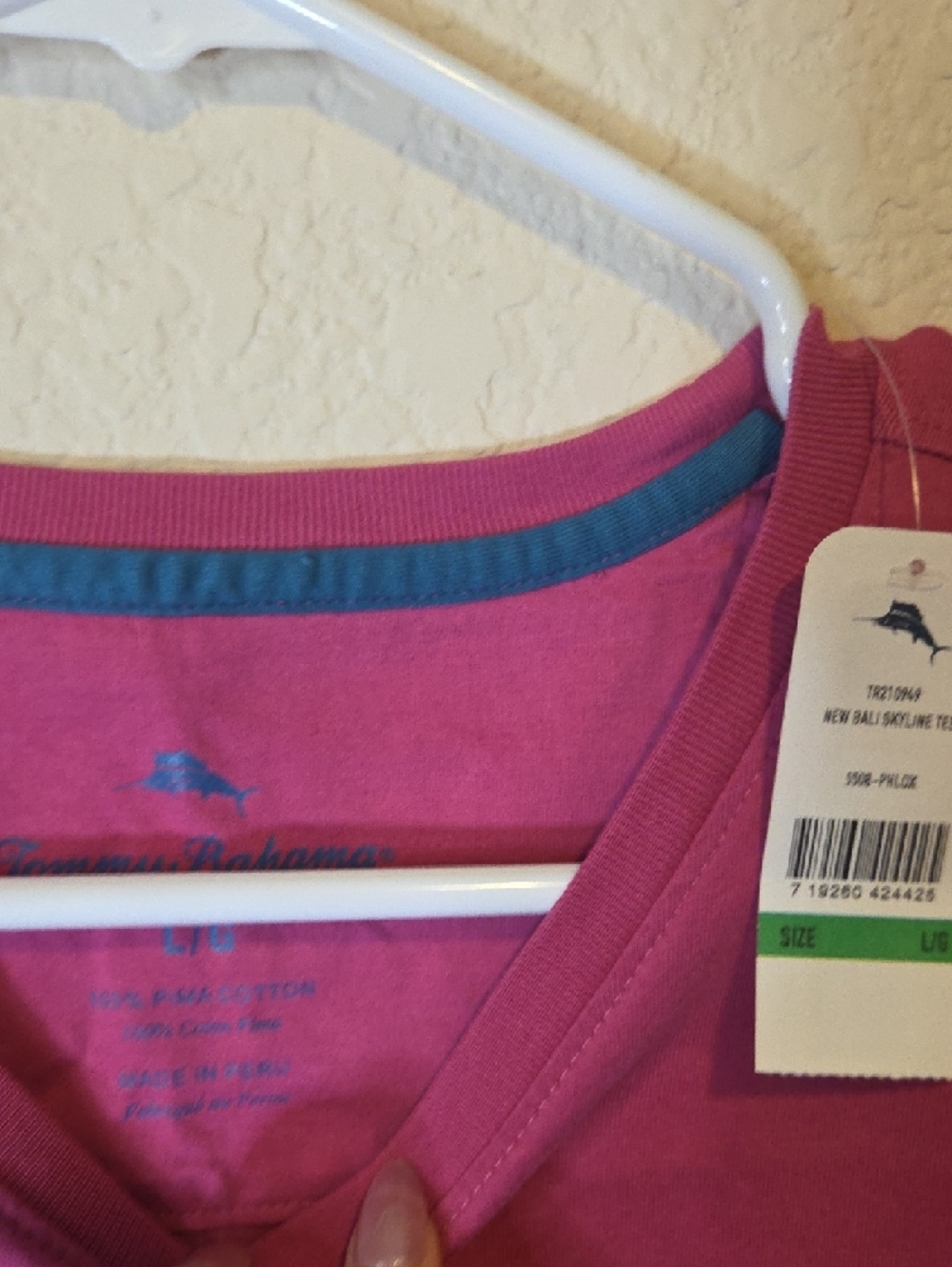 Tommy Bahama Pink Short Sleeve Pocket Tee - Picture 3 of 4